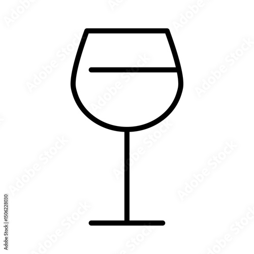 ワイングラスのシンプルな線画アイコン