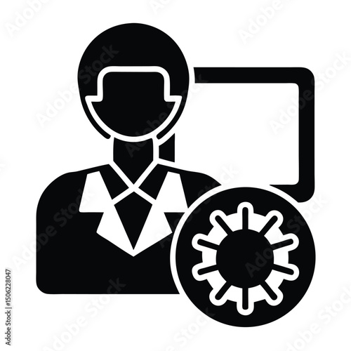 it technician element isolated virus scanner on white background