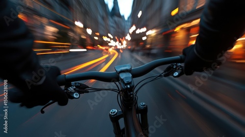 Evening Bike Ride through City Streets