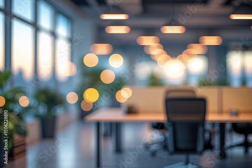 Wallpaper Mural Beautiful Blurred Office Interior Background with Bokeh and Light Torontodigital.ca