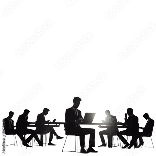 silhouettes of people in cafe