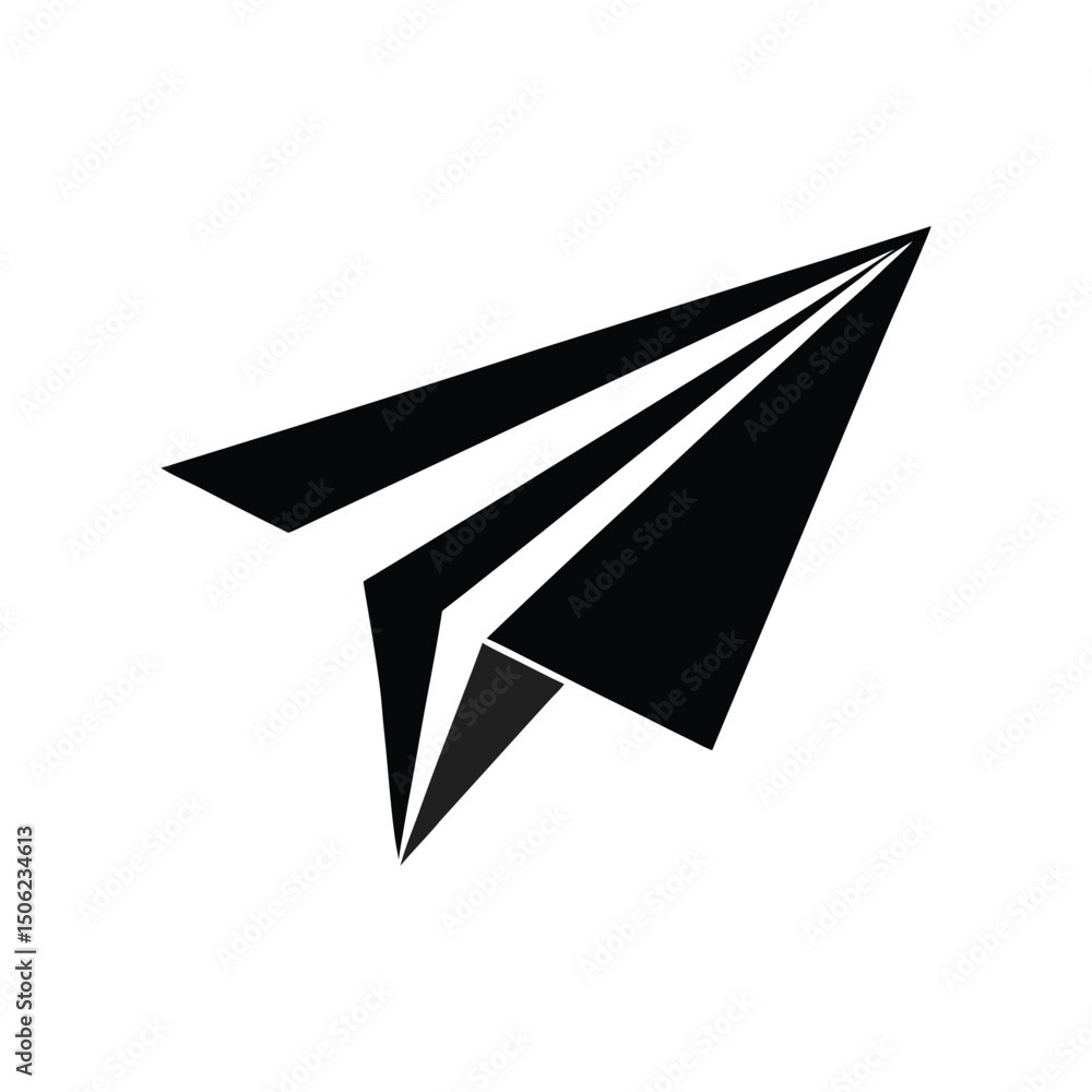 paper plane on black background paper plane on black background