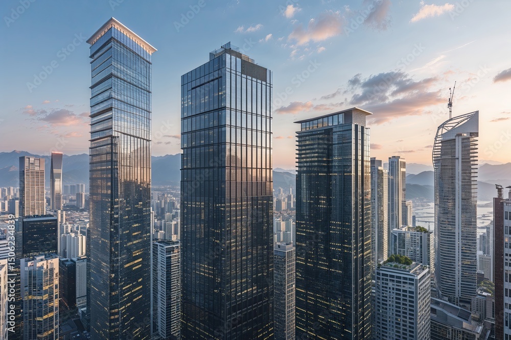 Fototapeta premium Modern Urban Architecture Showcasing Prosperity and Innovation