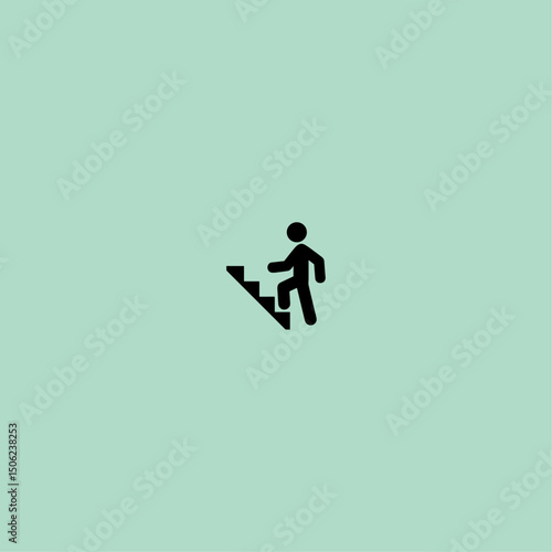 Stair walk icon flat vector design
