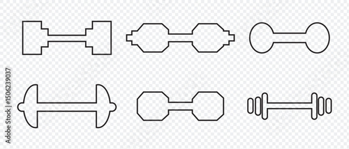 set of dumbbell icon, dumbbell icon on white background.