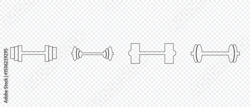 set of dumbbell icon, dumbbell icon on white background.