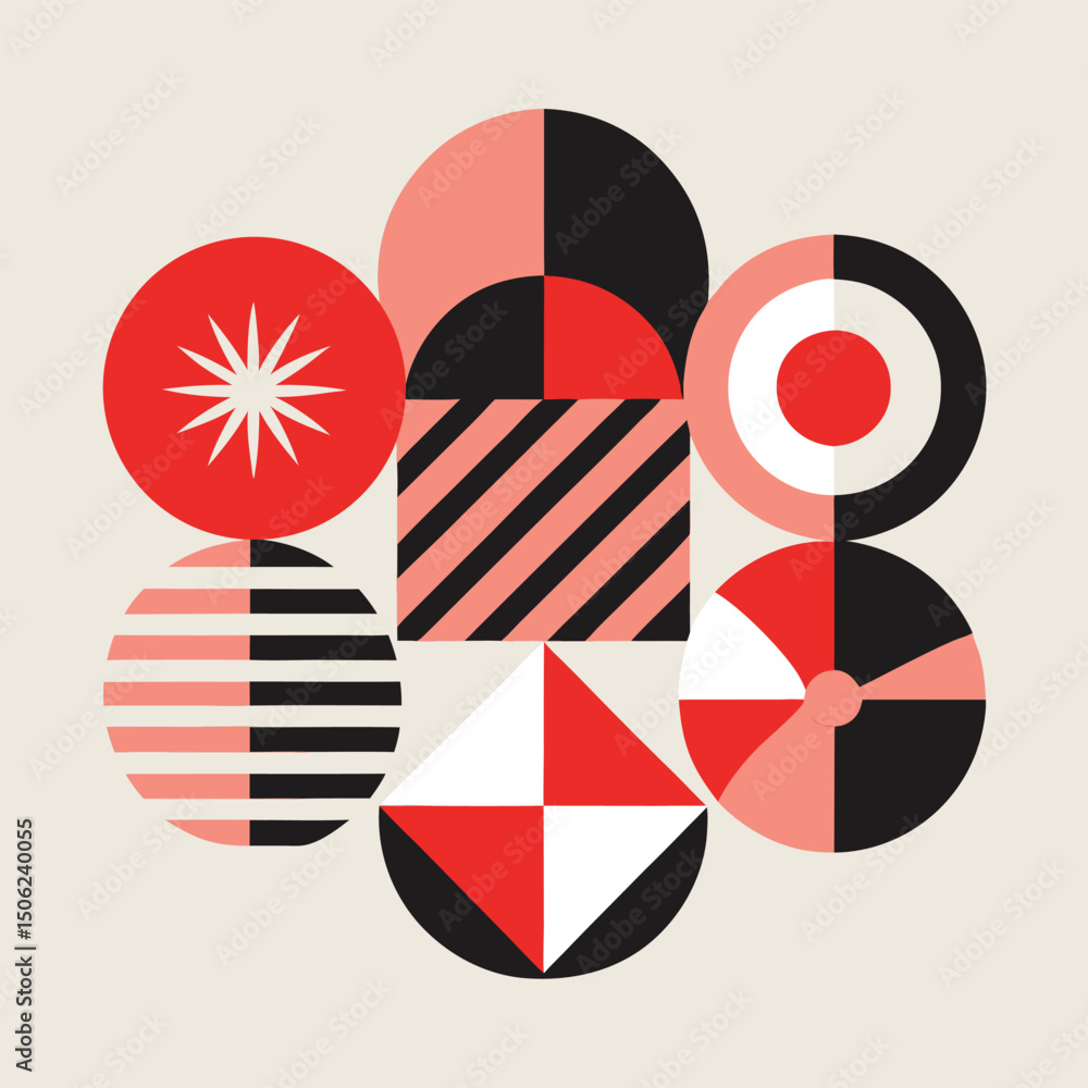 Fototapeta premium Minimalist Abstract Geometric Pattern Set