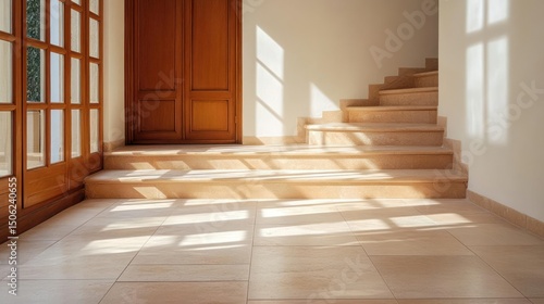 Light and Shadow on Interior Staircase