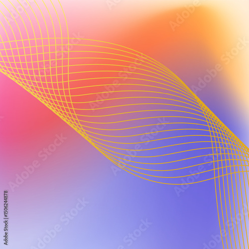 Colorful Gradient Abstract Wave Background with Vibrant Lines