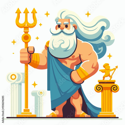 vector illustration of grandfather zeus