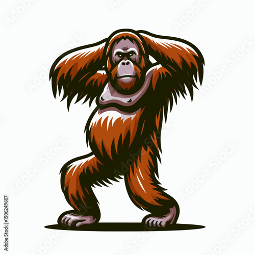 orangutan vector illustration