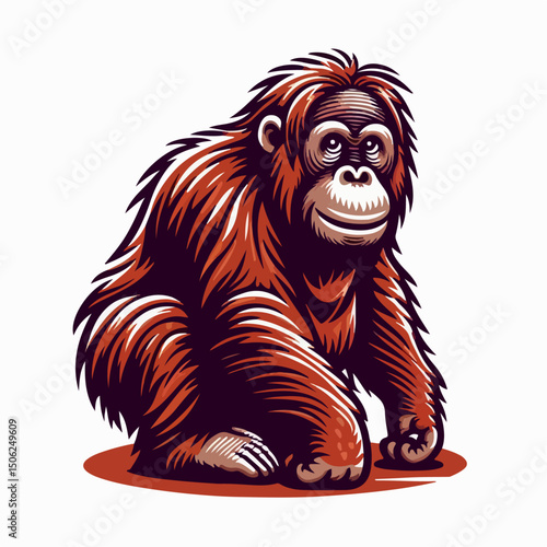 orangutan vector illustration
