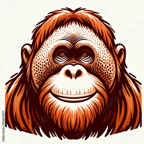 orangutan vector illustration