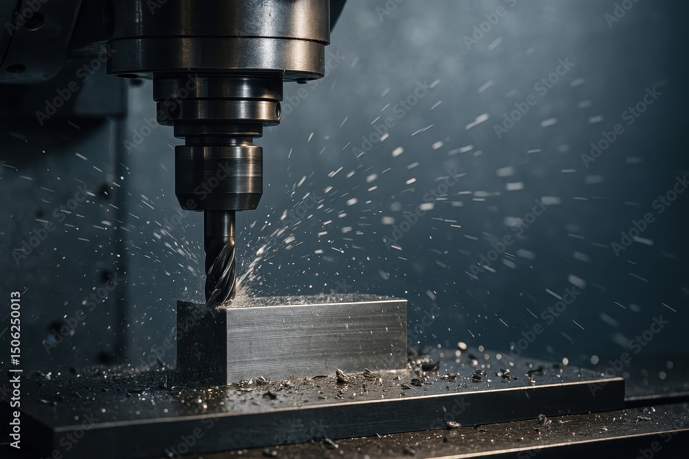 Metalworking CNC Milling Machine, Cutting Metal Modern Processing Technology Metalworking CNC Milling Machine, Cutting Metal Modern Processing Technology
