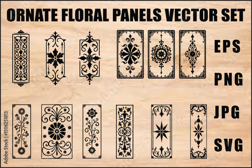 laser cut Floral Panel Set 