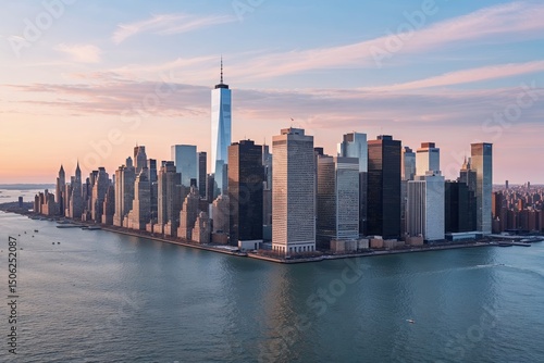 Wallpaper Mural Horizon Shot of Manhattan's Financial Skyline and Urban Architecture Torontodigital.ca