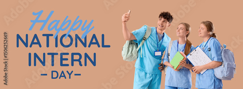 Medical students with backp...
