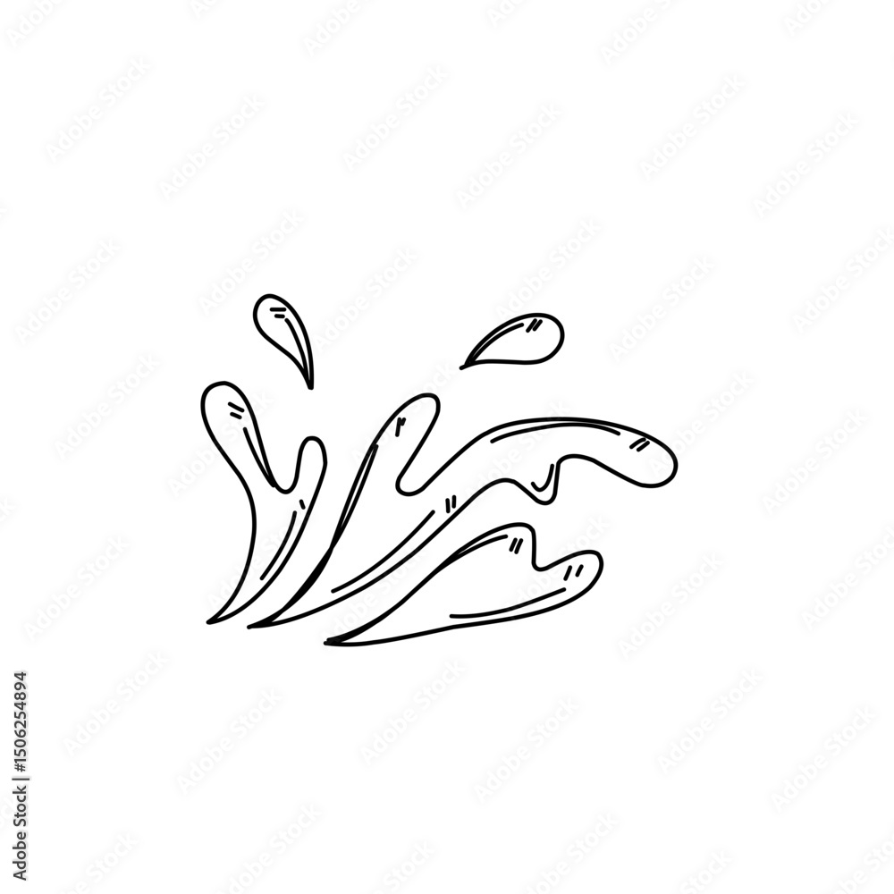 Fototapeta premium Doodle line water splash