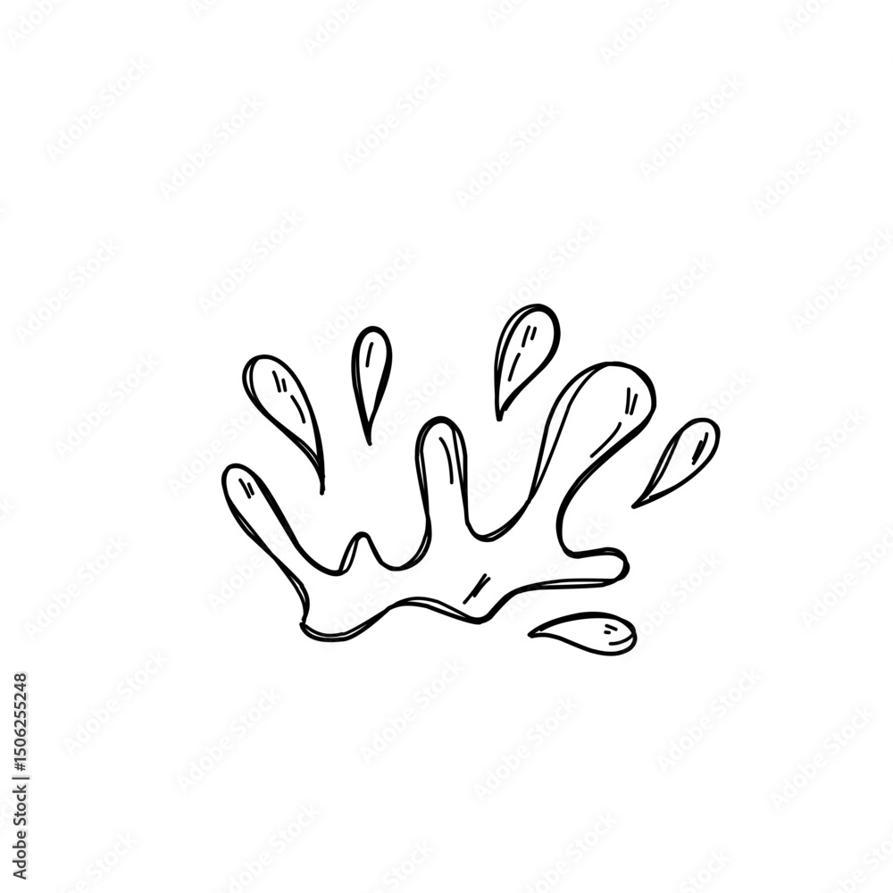Obraz premium Doodle line water splash