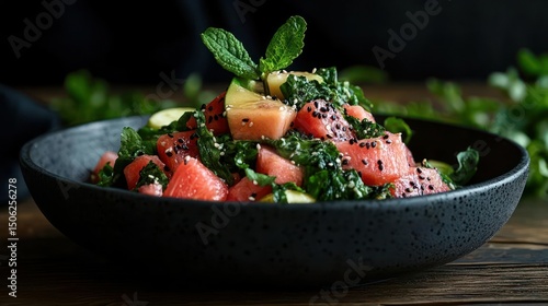 Refreshing Watermelon Salad with Mint and Sesame Seeds