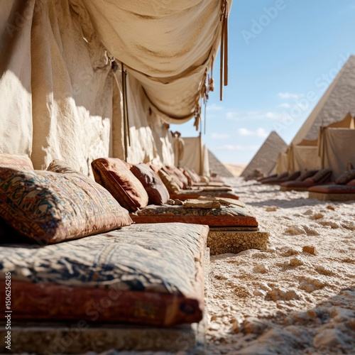 Relaxing Desert Camp Near the Pyramids