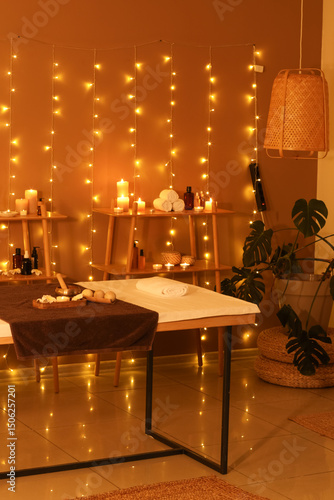 Relaxing spa room interior ...