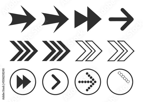Free Download Black Arrow Icons Set – Various Styles and Directions for Navigation & UI Design - GFXLoad