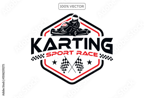 racing logo vector isolated. Ready made Karting logo design template