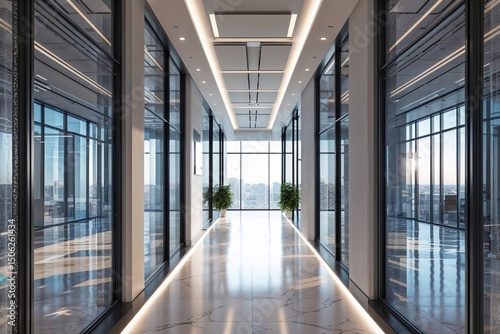 Wallpaper Mural Stylish Office Complex Featuring Glimmering Window Exteriors and Brightly Lit Interiors Torontodigital.ca