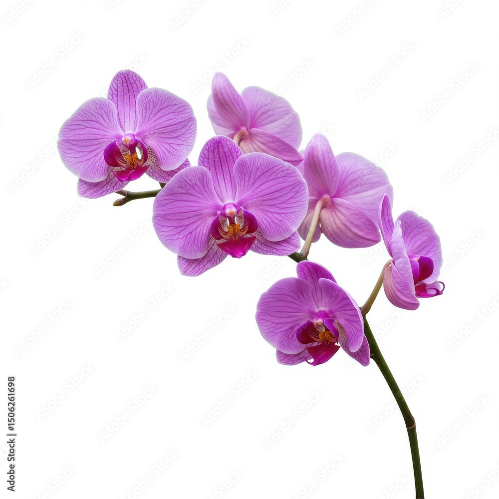 Blooming orchid isolated on white background. for botanical illustration, decoration, and design. Blooming orchid isolated on white background. for botanical illustration, decoration, and design.