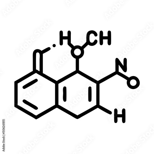 Chemical structure of compound with benzene ring and functional groups