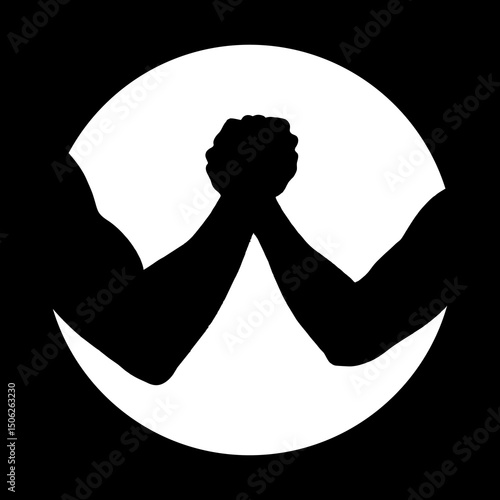 arm wrestling silhouette or illustration