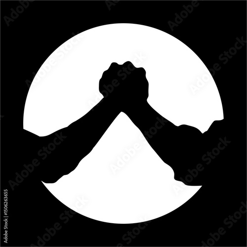 arm wrestling silhouette or illustration