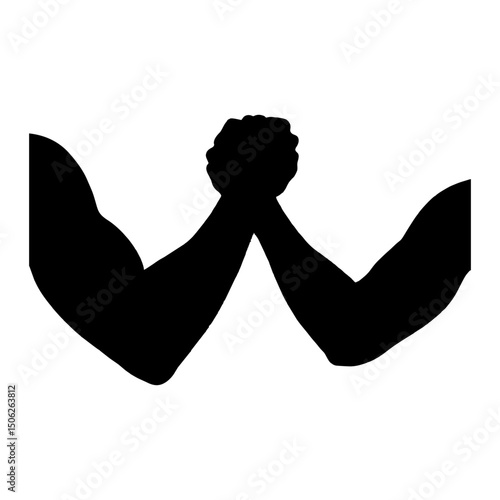 arm wrestling silhouette or illustration