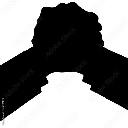 arm wrestling silhouette or illustration