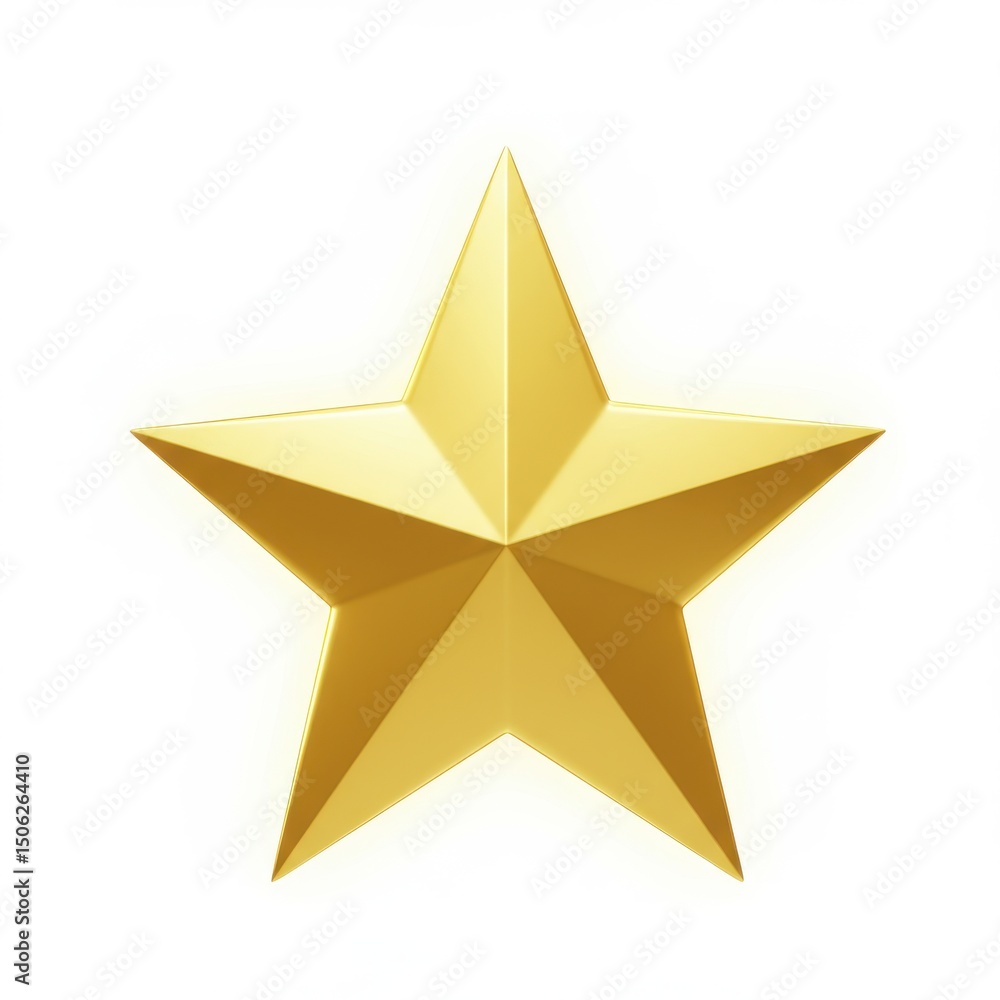 Fototapeta premium Golden star graphic design element isolated on white background