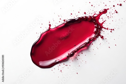A splash of red wine on white, highlighting its color intensity, luxury, alcohol, splash