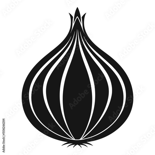 Silhouette vector design of an onion