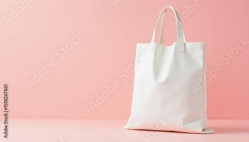 White cotton shopping bag, drawstring, isolated , resource, element, material