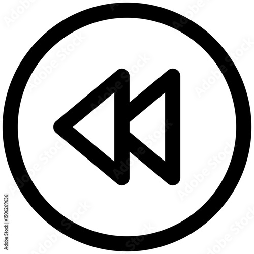 Free Download Previous Button Vector Lineal Isolated Icon, User Interface Icon.  - GFXLoad
