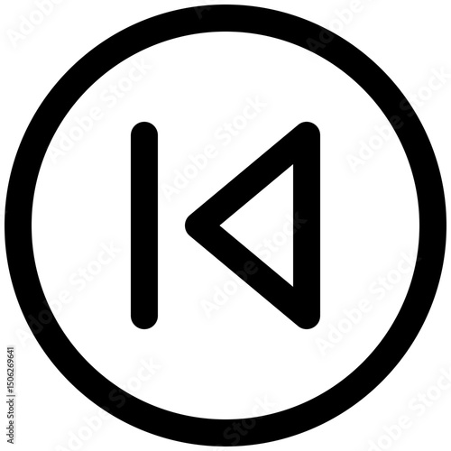 Free Download Backward Button Vector Lineal Isolated Icon, User Interface Icon.  - GFXLoad