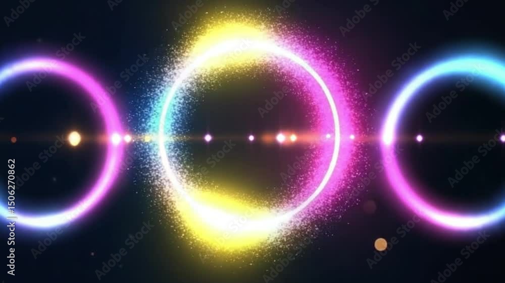 Luminous Circular Sparkle Ring Background with Vibrant Particle Swirl and Deep Glow for Celebration and Motion Graphics, video download