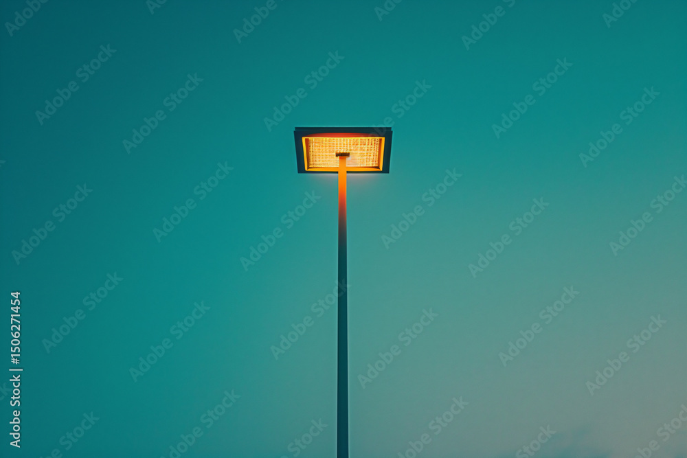 a street light with a blue sky in the background a street light with a blue sky in the background