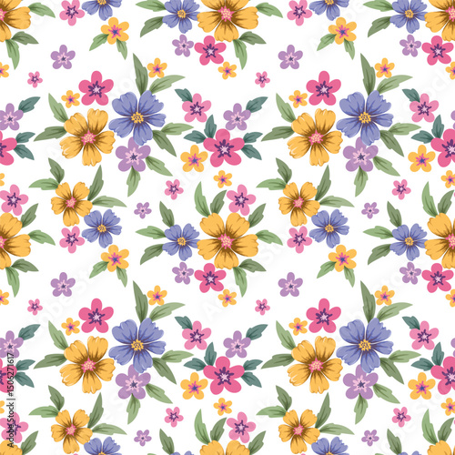 Wallpaper Mural Flowers pattern1495 Torontodigital.ca