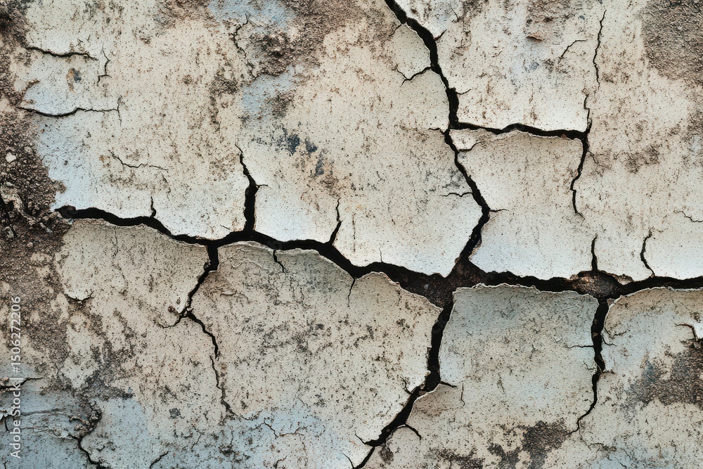 Obraz premium Cracked surface shows dry soil patterns