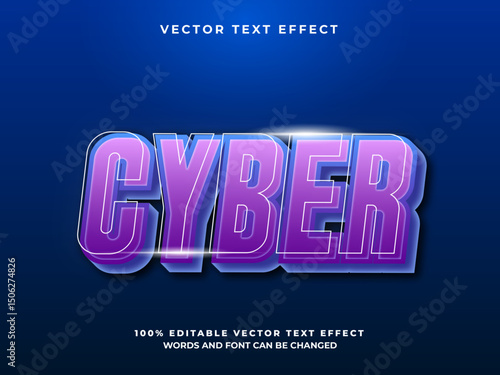 cyber 3d editable vector text effect