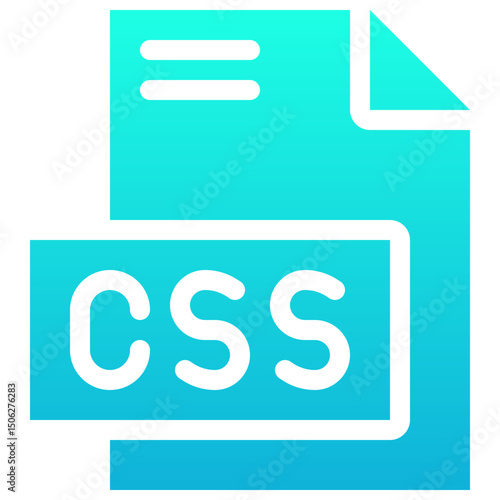 CSS File Format Vector Icon, Isolated On Abstract Background. Silhouette Gradient Icon.