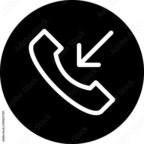 Incoming Call Vector Circular Isolated Icon, User Interface Icon.