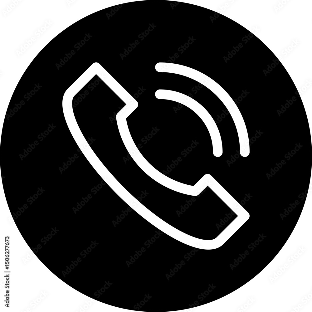 Phone Ring Vector Circular Isolated Icon, User Interface Icon. Phone Ring Vector Circular Isolated Icon, User Interface Icon.