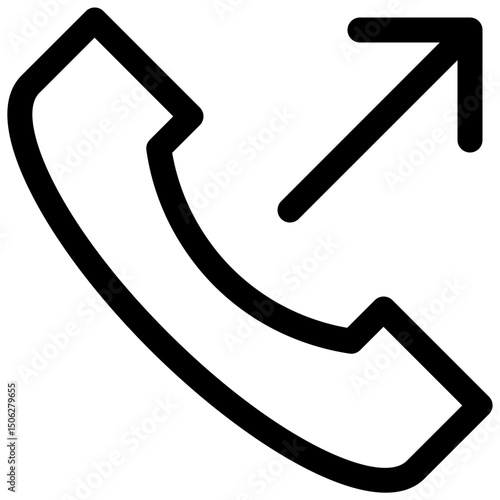 Outgoing Call Vector Lineal Isolated Icon, User Interface Icon.